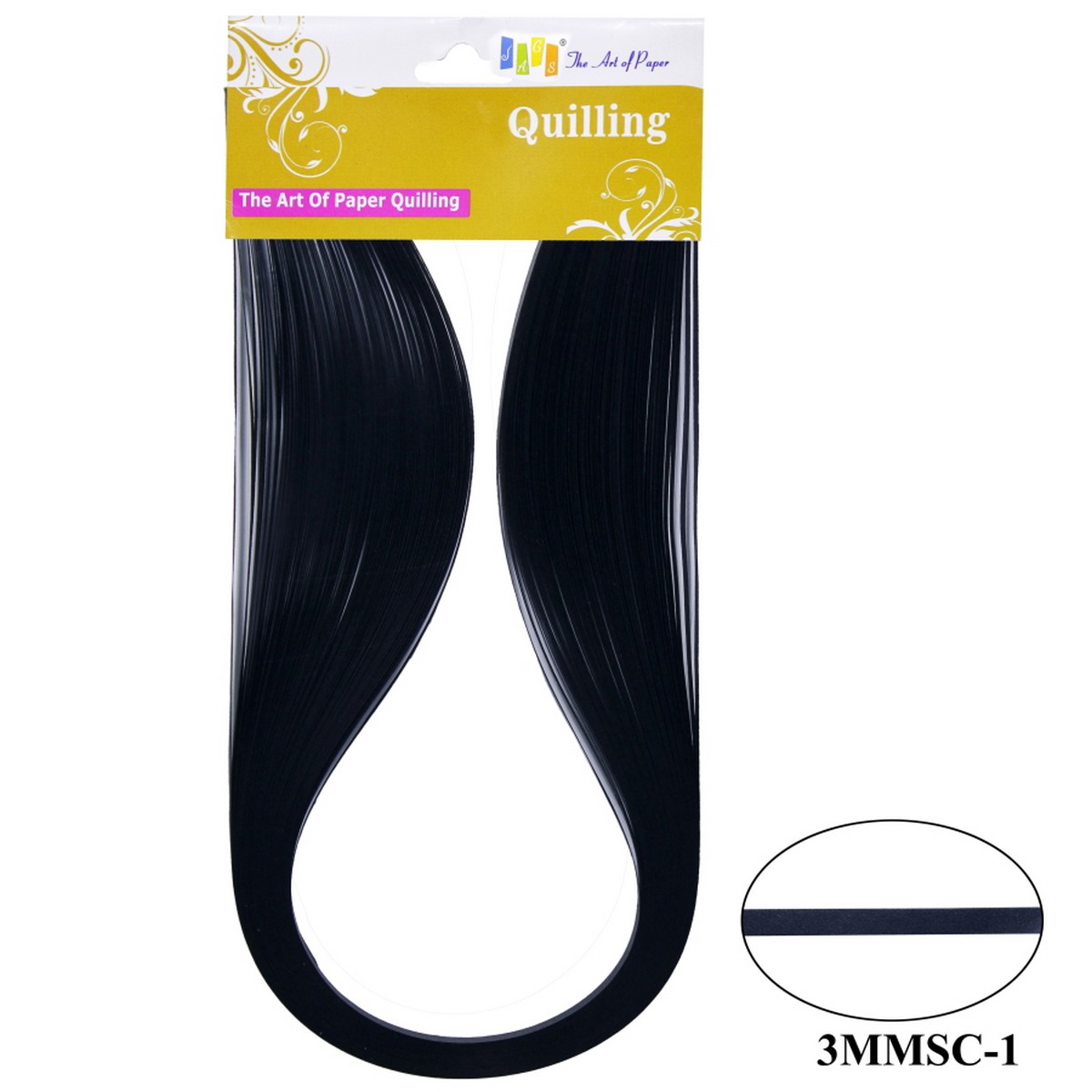 Quilling Strip 3mm S/C 01 Black